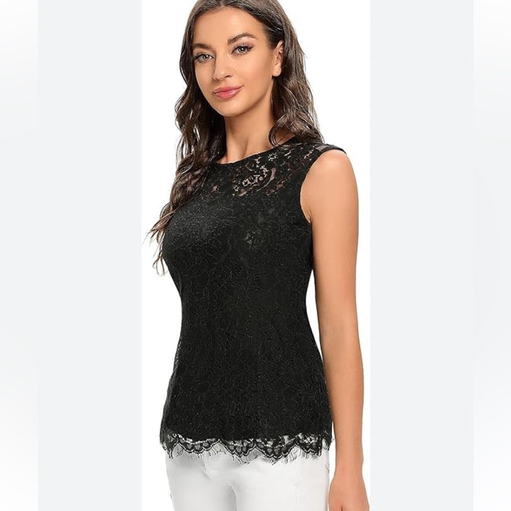 NWOT But in Original Packaging Beautiful Lace Blouse, Slight Peplum, Size LG